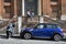 Mini Cooper car parked in street in Rome