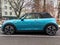 Mini Cooper convertible in turquoise modern sporty car