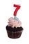 Mini cupcake with number seven candle