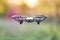 Mini drone flying front view
