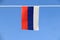 Mini fabric rail flag of Russia, It a tricolor flag consisting of three equal horizontal fields.