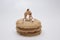 a the mini figure of sumo wrestler on biscuit