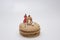 a the mini figure of sumo wrestler on biscuit