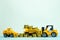 Mini forklift bulldozer truck and road roller machine with pile