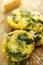 Mini frittata with spinach, parmesan cheese and garlic