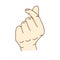Mini Heart - Using the thumb and index finger cross To convey the meaning that `I Love You`