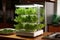 Mini hydroponic lettuce grower at home