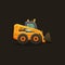 Mini loader vector cartoon illustration.