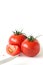 Mini panicle tomatoes on white background