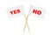 Mini Paper Pointer Flags with Yes and No Signs. 3d Rendering