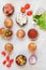 Mini party burgers with a dip and various fillings