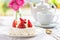Mini Pavlova Meringue Cake with Fresh Strawberries