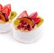 Mini pavlovas with whipped cream and fresh fruit
