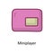 Mini player Fill outline Icon Design illustration. Media Control Symbol on White background EPS 10 File