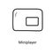 Mini player Fill outline Icon Design illustration. Media Control Symbol on White background EPS 10 File