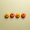 Mini pumpkins on khaki background. Autumn concept