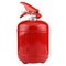 Mini red portable fire extinguisher on isolated white background. Blank fire extinguisher for your design.