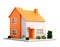 Mini residential house on white background.Real estate concept.house home model property exterior concept construction