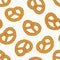 Mini salt pretzel, hand draw sketch vector