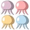 Mini set cartoon Jellyfish. Draw illustration in color