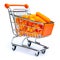 Mini shopping cart full with carrots
