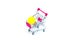 Mini shopping cart or supermarket trolley with yellow tungsten l