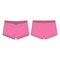 Mini-short knickers in melange fabric on white background. Pink children`s knickers