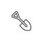 Mini shovel line icon