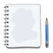 Mini sketchbook and pebcil Mockup blank paper hand drawn vector
