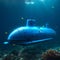 Mini submarine exploring the bottom - ai generated image