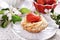 Mini tartlet with cottage cheese and strawberry and fresh fruits