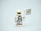 Mini toy of lego at table white background. Astronaut suit concept design.