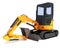 Mini Tracked Excavator 3D rendering on white background