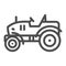 Mini tractor line icon, Garden and gardening concept, farm cultivator sign on white background, silhouette of small