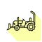 Mini tractor vector flat line icon. Transportation logo