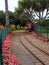 Mini train engine at Dole Plantation