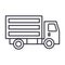 Mini truck vector line icon, sign, illustration on background, editable strokes