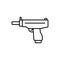 Mini Uzi sub machine gun line icon