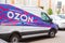Mini van truck for delivery to points of delivery of the online store Ozon.ru. Russia, Saint-Petersburg. 04 september 2020