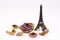 Miniatur Eiffel Tower Paris isolated. Travel concept photo