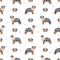 Miniature american shepherd seamless pattern