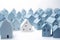 Miniature blue houses, Generative AI