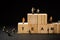 Miniature builders figure with wooden blocks with â€œTEAMâ€ wordings