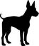 Miniature Bull Terrier Black Silhouette Generative Ai