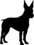 Miniature Bull Terrier Black Silhouette Generative Ai