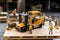 miniature cargo, construction Tractor toy, Miniature people, delivery service,