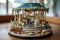 miniature carousel, built from beachcombing treasures and waves