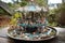 miniature carousel, built from beachcombing treasures and waves