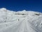 A miniature cemetery covered with fresh snow next to Arosa\\\'s mountain chapel (Das Bergkirchli Arosa)