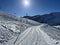 A miniature cemetery covered with fresh snow next to Arosa\\\'s mountain chapel (Das Bergkirchli Arosa)